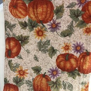Autumn Pumpkin Floral Table Runner - Orange & Green